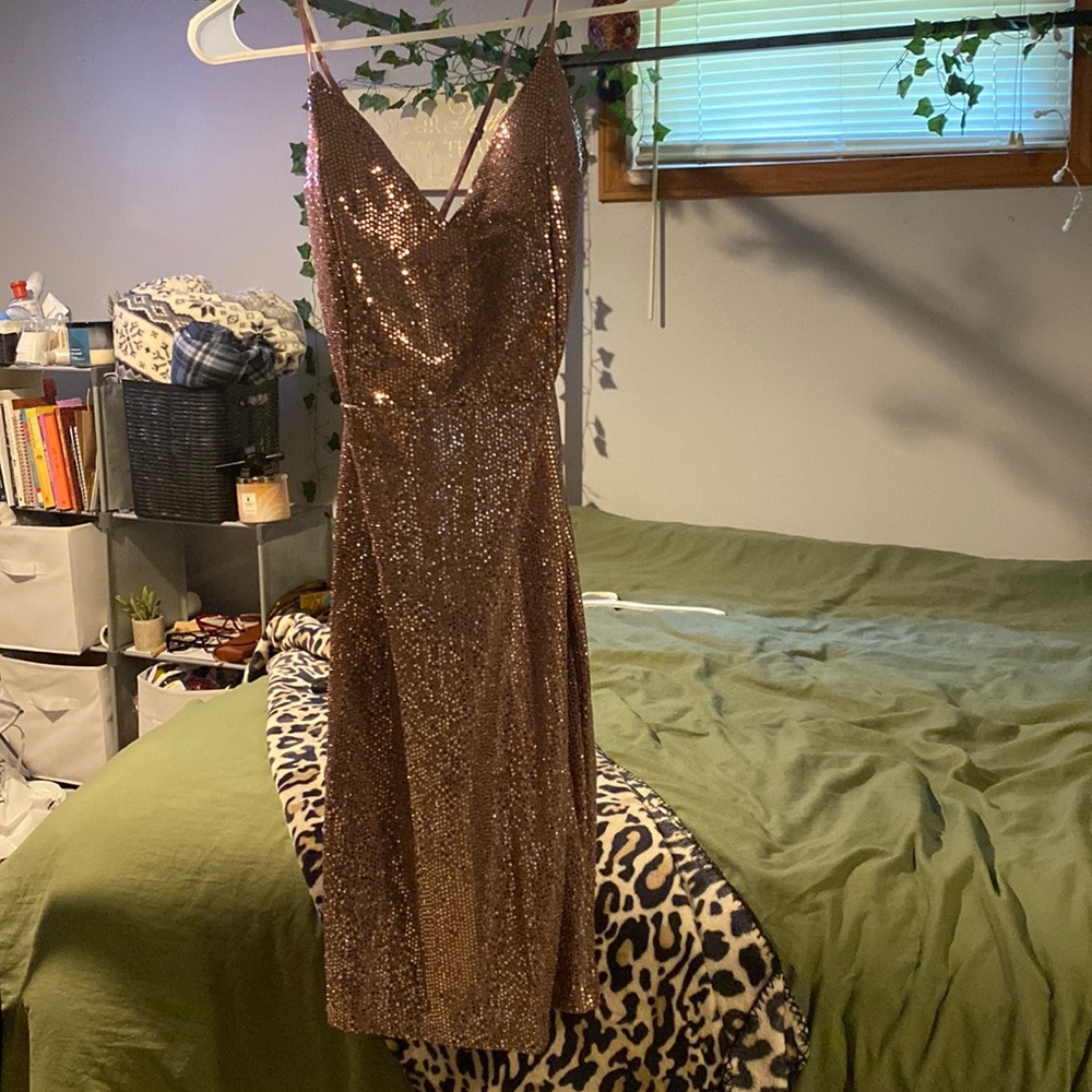 Pink sparkly prom dress